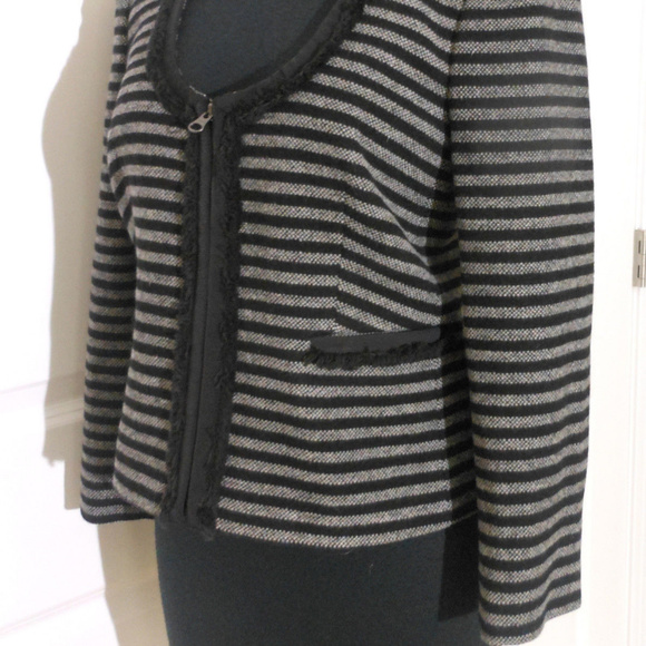 J CREW NWT Striped Tweed Scoopneck Jacket 2 $198 - Picture 6 of 9